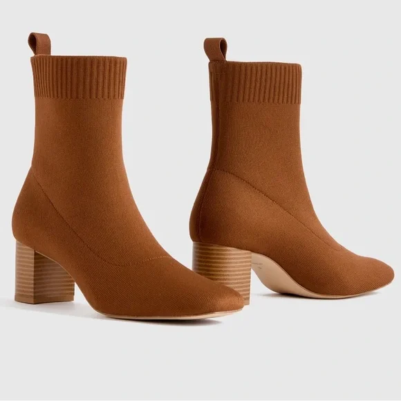 NWT Quince Eco Knit Heeled Booties - Picture 3 of 8
